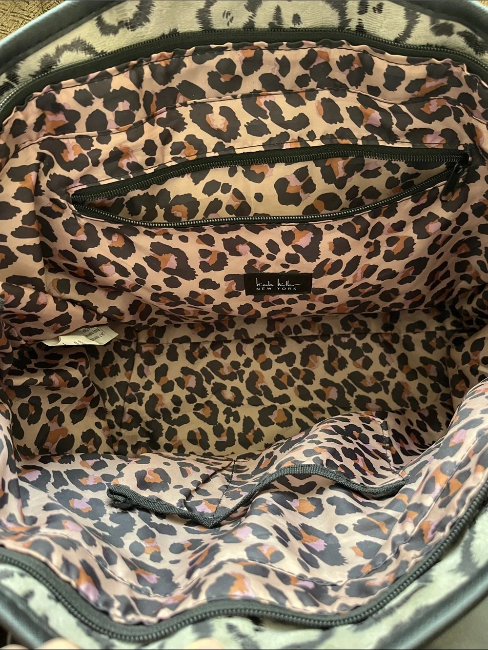 Nicole Miller New York Carry On Tote- grey black cheetah print